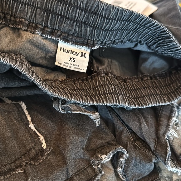 Hurley black lightweight cotton distressed shorts NWT XS - Picture 9 of 10